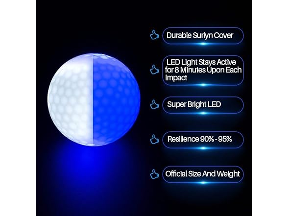 ILYSPORT LED Light up Golf Balls 6 Colors