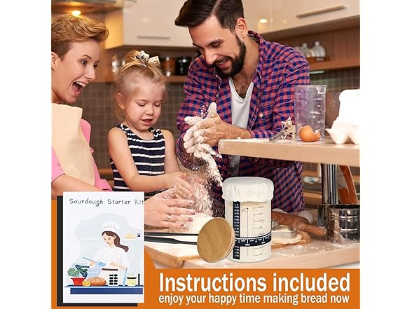 Kmise Sourdough Starter Jar Glass, 34 Oz