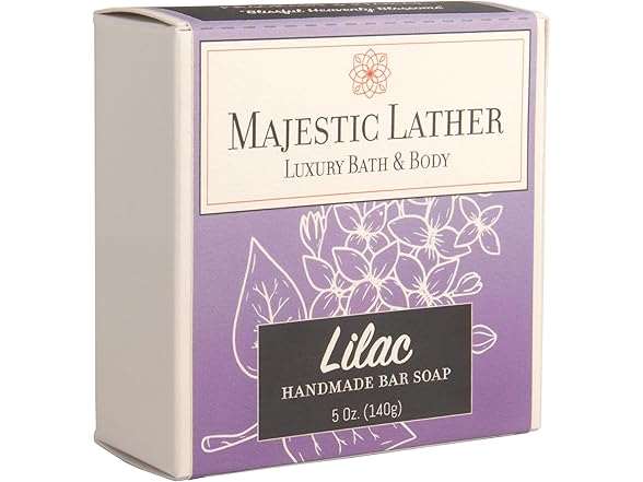 Majestic Lather Lilac Luxury Floral Bar Soap for Face & Body