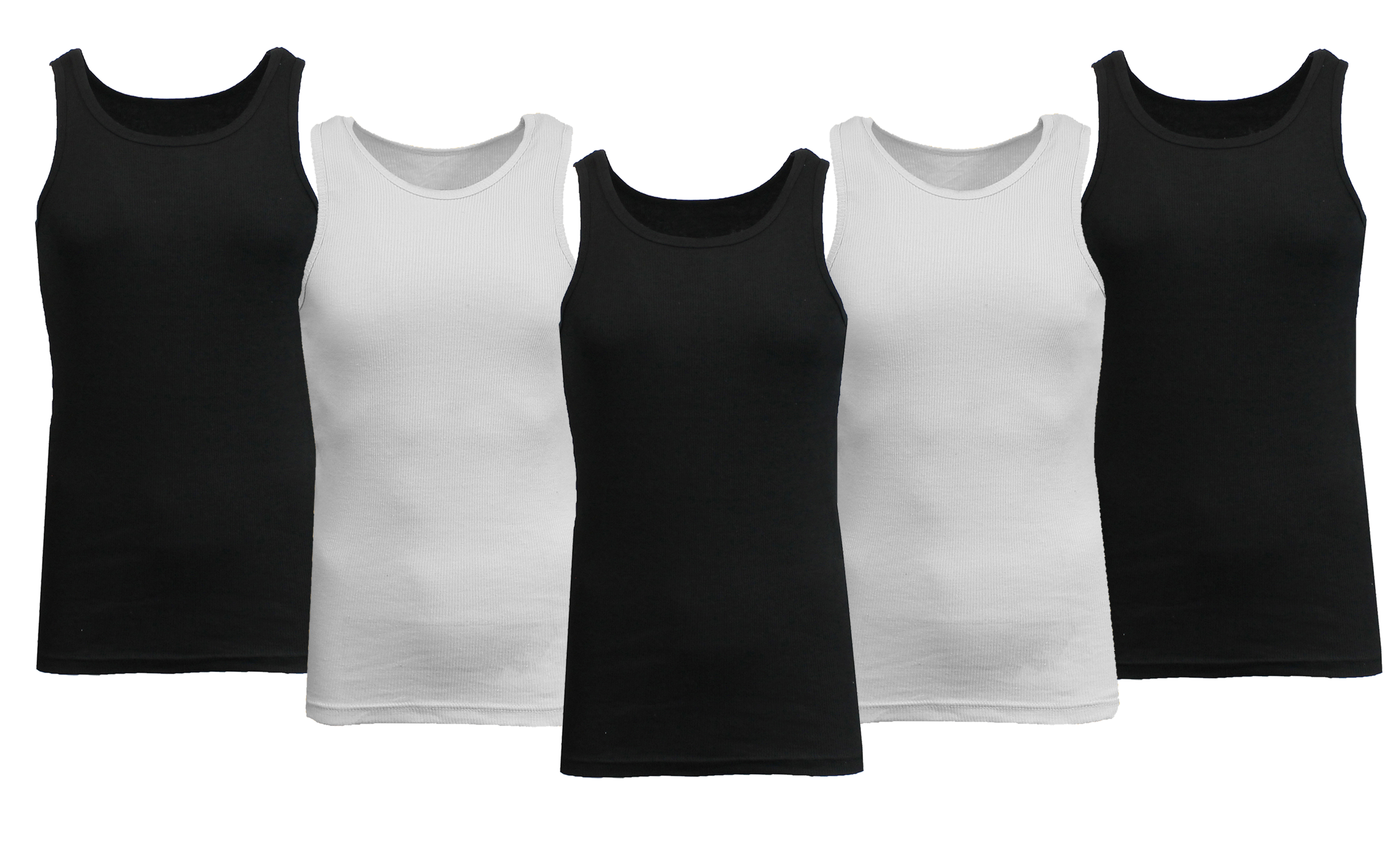 3 or 5PK Men's Heavyweight Ribbed Tank Top - Gallery 55