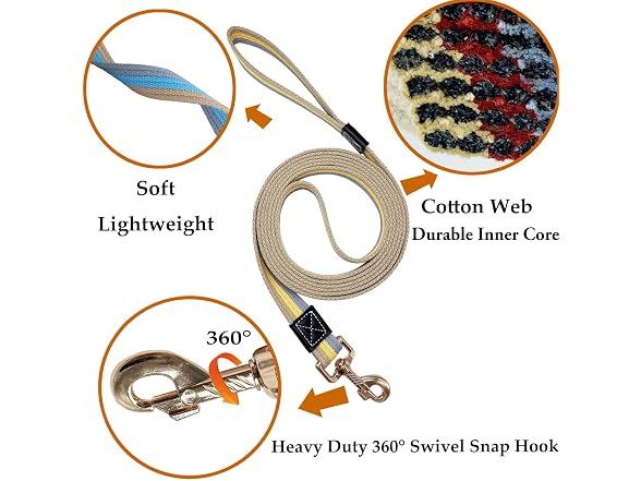Soft Cotton Web Dog Leash Basic Training Wal