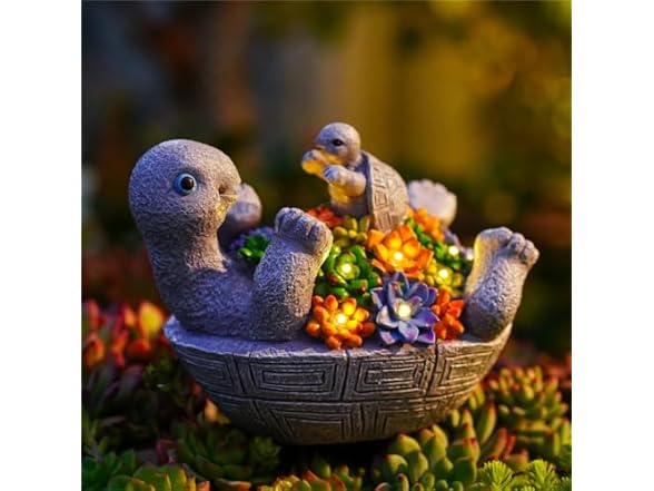 Pohabery Solar Turtle Figurines Garden Decor