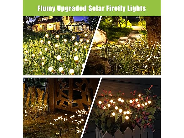 flumy 8 Pack Solar Garden Lights