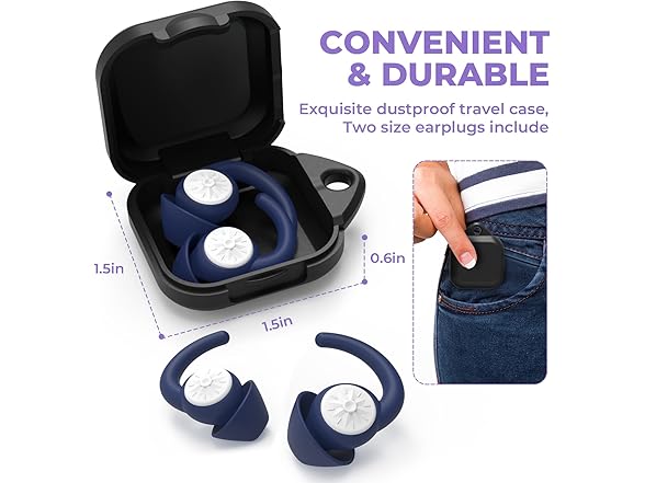 Roinoim Sleep Ear Plugs Royal Blue 2pr