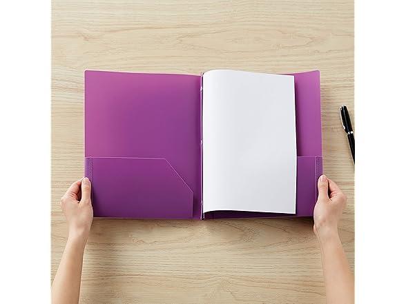 Amazon Basics Heavy Duty Plastic 2 Pocket Folder, 144Pk