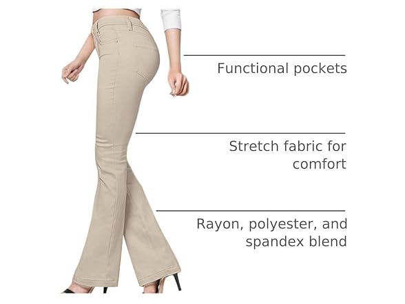 Hybrid & Company Women (L) Bootcut P44879bl Pants