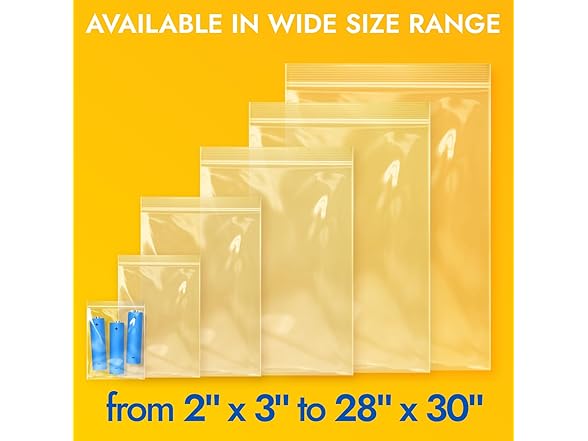 Paclord Extra Large 13" x 18" Poly Zip Seal Lock Bags, 8 Mil, Pack of 25