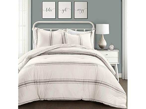 Lush Decor Stripe Reversible Cotton Comforter Set