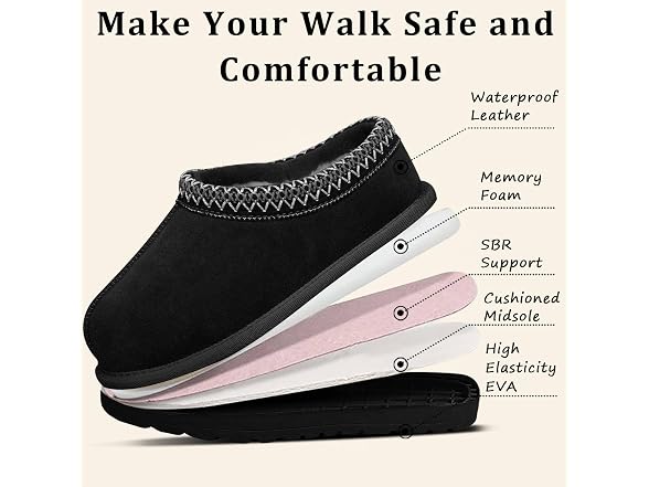 Platform Mini Boot Slippers, Black 12.5