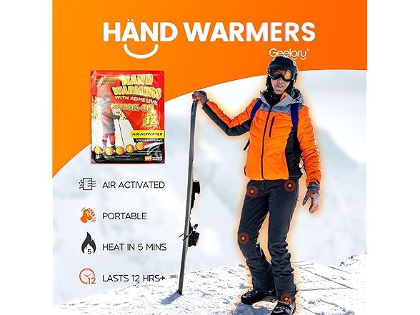 GEELGRY Disposable Hand Warmers Disposable 175Pcs