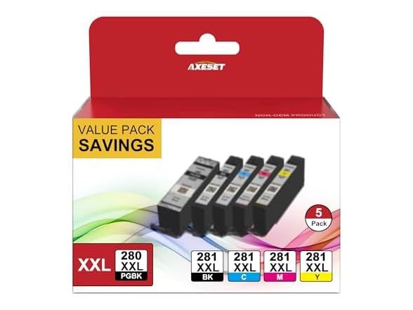 Axeset 5-Color Value Pack Replacement for Canon