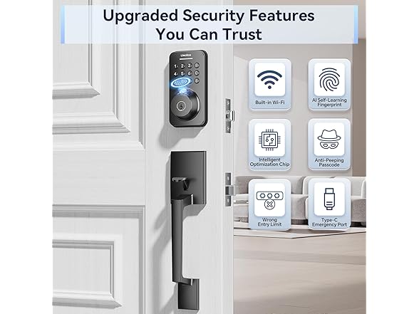 Ulecoce Fingerprint Keypad Deadbolt