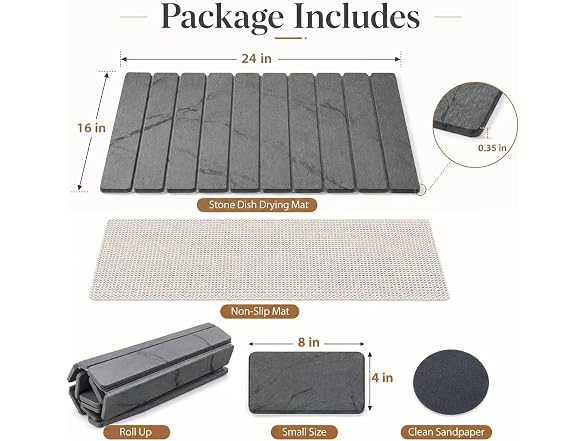 Dihmpor Absorbent Stone Dish Drying Mat