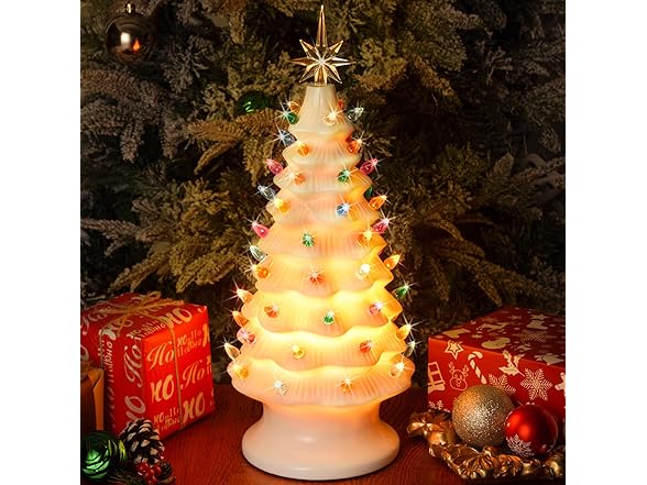 Lakumu 16.5" Table Top Christmas Tree, Hand Painted