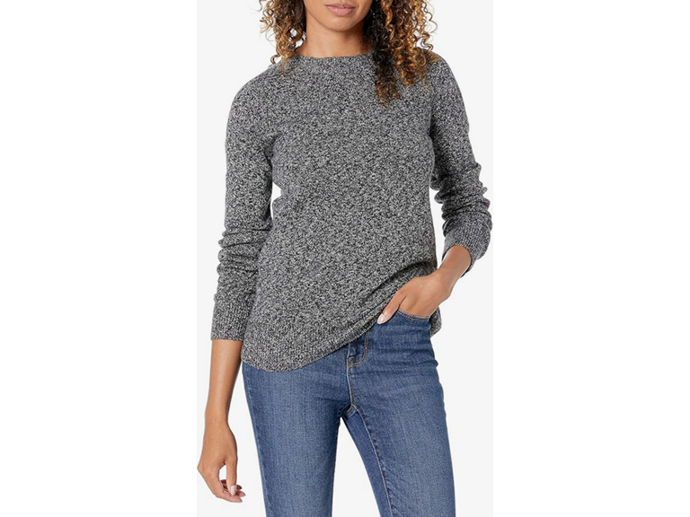 Amazon Essentials Women's Crewneck Sweater, Classic-Fit, Soft Touch, Long Sleeve, Plus-Size Available, Charcoal, 3X