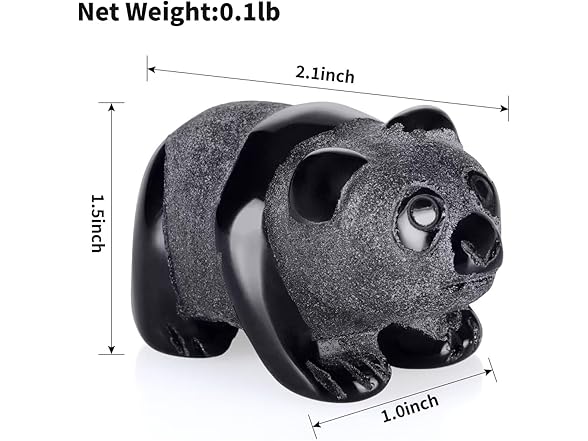 Bosfante 2" Obsidian Panda Figurine