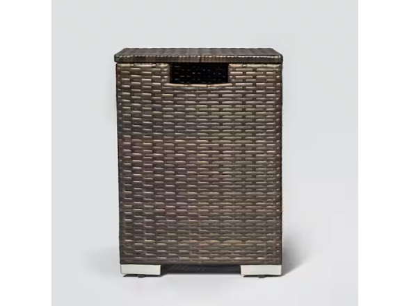 16" Brown Wicker Propane Tank Cover Table