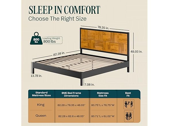 Bme Madia King Bed Frame and Headboard