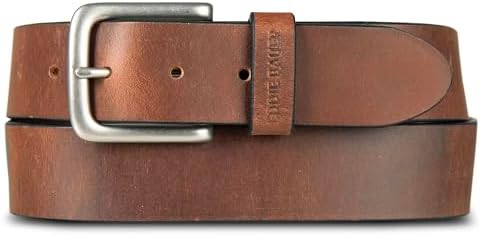 Eddie Bauer Bridle Leather Belt with Antique Nickel Buckle - TAN - L