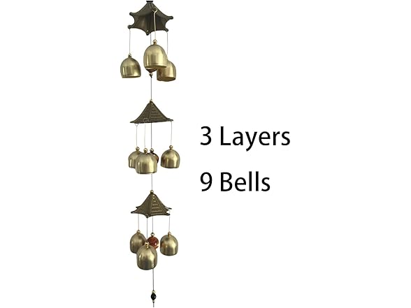 WUSFAR Peacock Wind Chimes 3 Layers