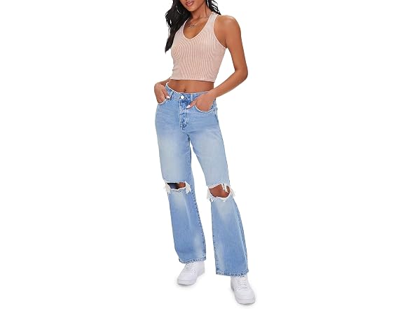 Forever 21 Women's (M) Waffle Knit Cropped Tank To