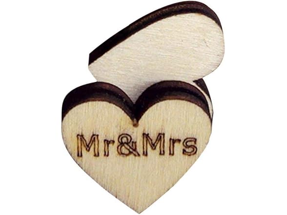 Vpang 100 Pcs Rustic Wood Heart Shaped