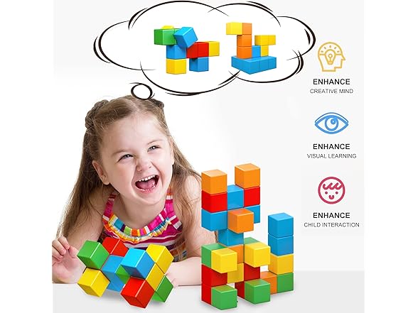 Magnetic Blocks, 1.41 inch Large Magnetic Building Blocks