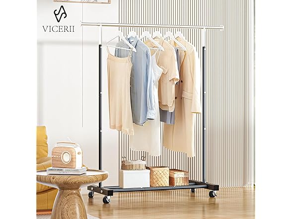 VICERII Rolling Garment Clothes Rack