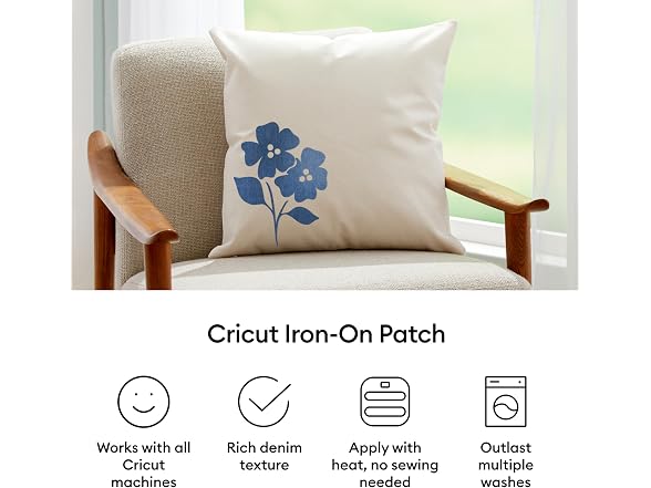 Cricut Iron-On Patch, Denim Blue Tones