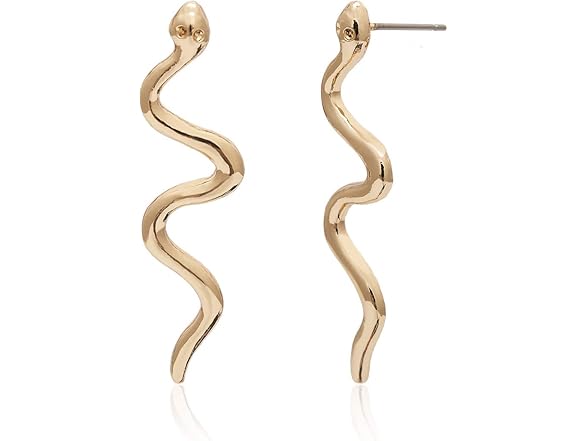 Silver & Gold Snake Dangle Earrings