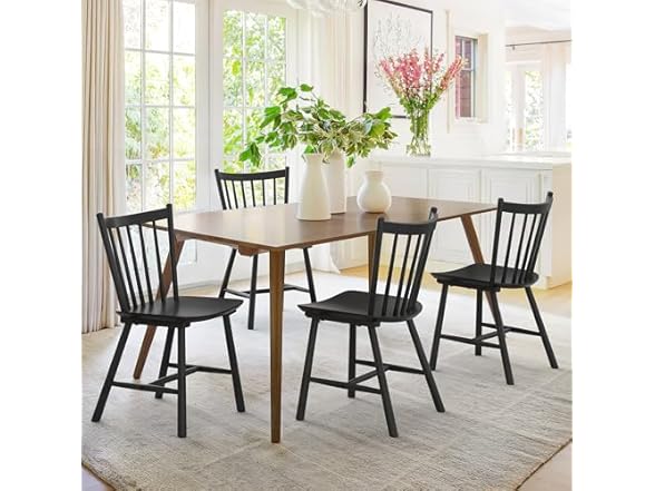 Set of 4 Black Dining Chairs