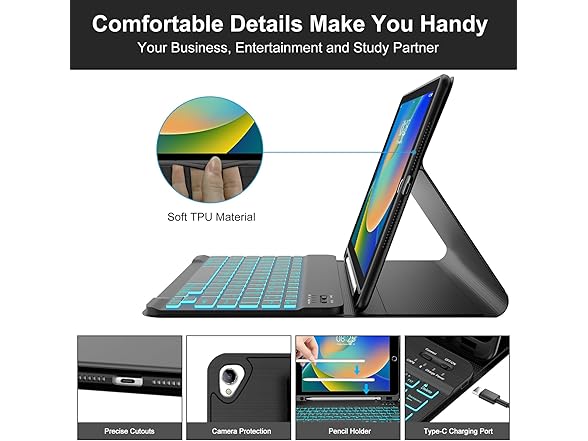 iPad 10.2in Case with Detachable Keyboard