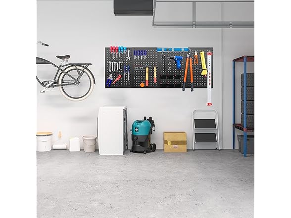 LUGO 24"x16" Metal Pegboard Wall Organizer, 128 PC