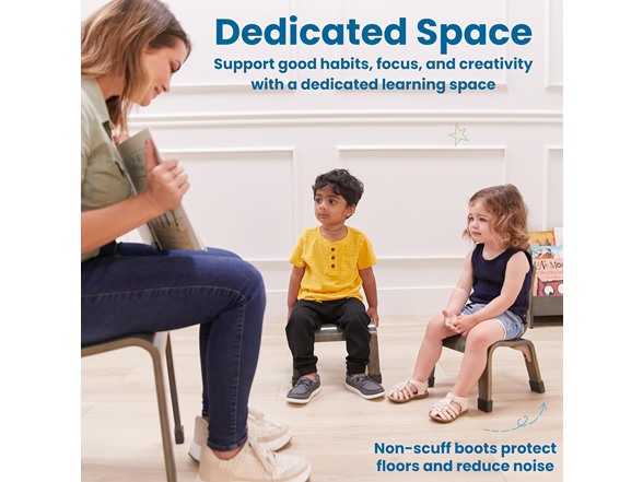 ECR4Kids Bentwood Chair, 8in Seat Height 2-Pack