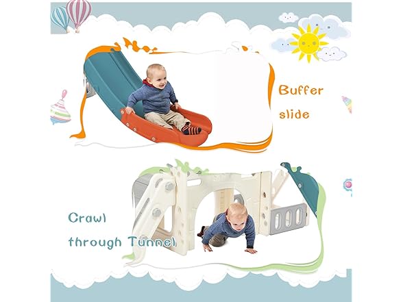 7 in 1 Kids Slide with Slide Arch Tunnel