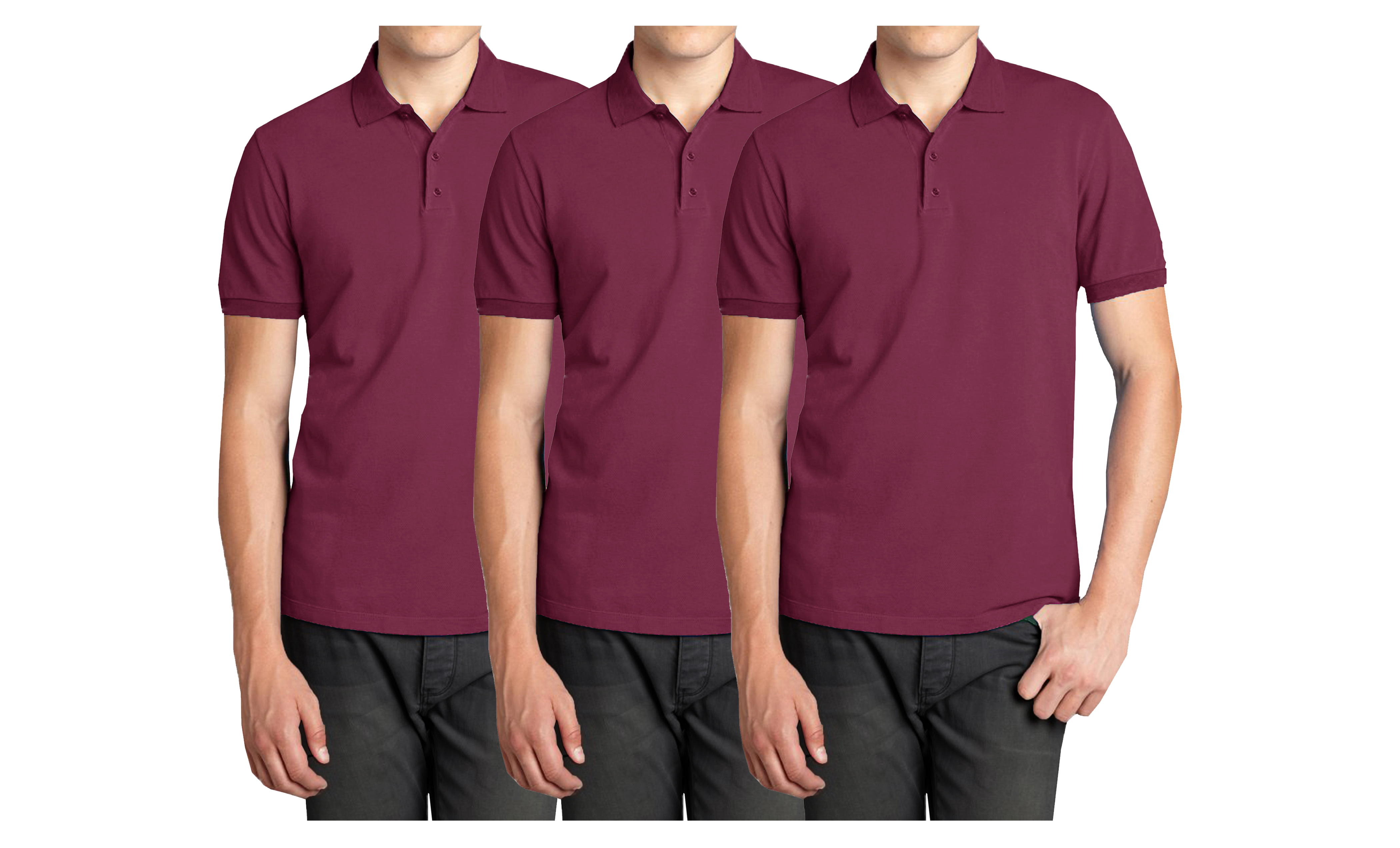 Mens 3PK S/S Pique Polo Shirts - Gallery 25