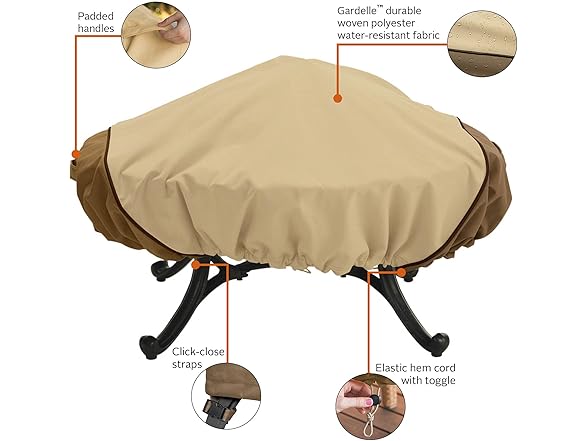 Classic Accessories 56 Inch Rectangular Fire Pit Table Cover