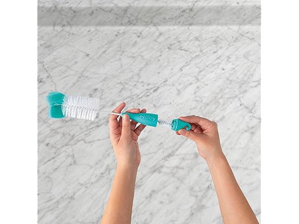 Nuby Bottle and Nipple Brush with Bristles and Sponge