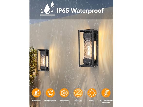 PARTPHONER Outdoor Wall Lights 2 Pack