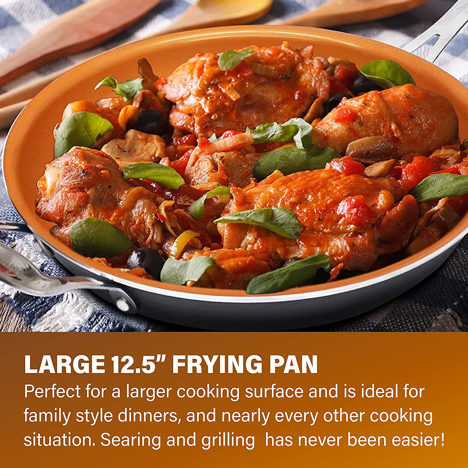 1, 2 or 3-PK Diamond 12" Skillet - Gallery 9