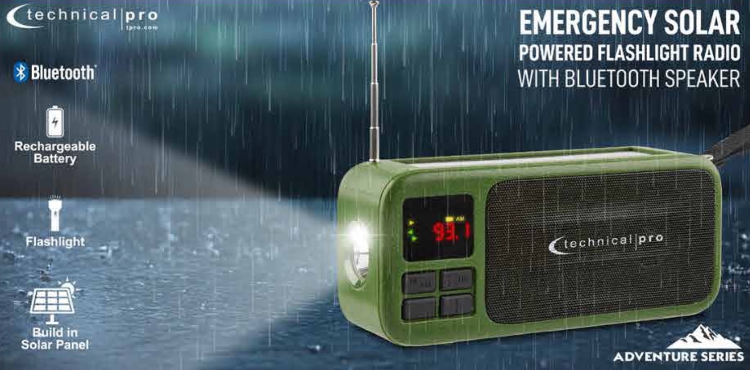Solar Emergency Radio with Speaker (Bluetooth) - Gallery 11