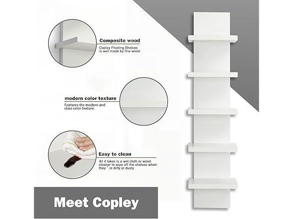 Bloddream 5 Tier Wall Shelves White