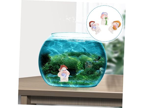 3pcs Fish Tank Landscaping Ornaments Cake Or