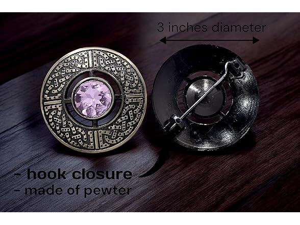 Scottish Pewter Kilt Brooch Pink
