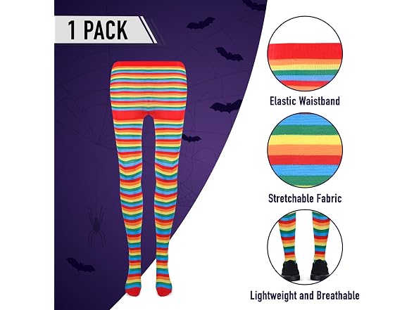 Skeleteen (OS) Colorful Rainbow Clown Tights
