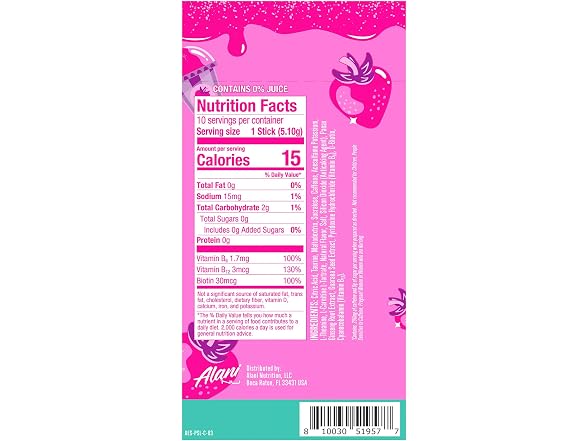10CT Alani Nu PINK SLUSH Energy Sticks, Energy Drink Powder