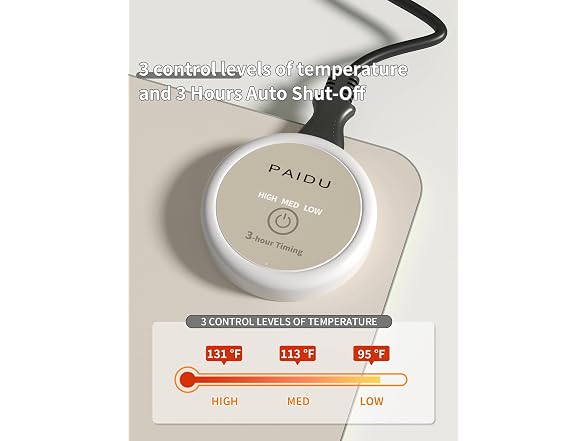 PAIDU Electric Heated Mouse Pad 3-Level Temp