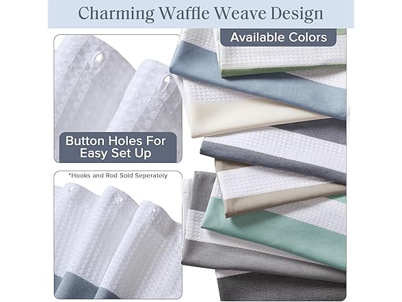 Madison Park Spa Waffle Weave Stall Shower Curtain