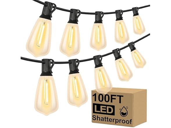 Brightever LED Outdoor String Lights 100FT