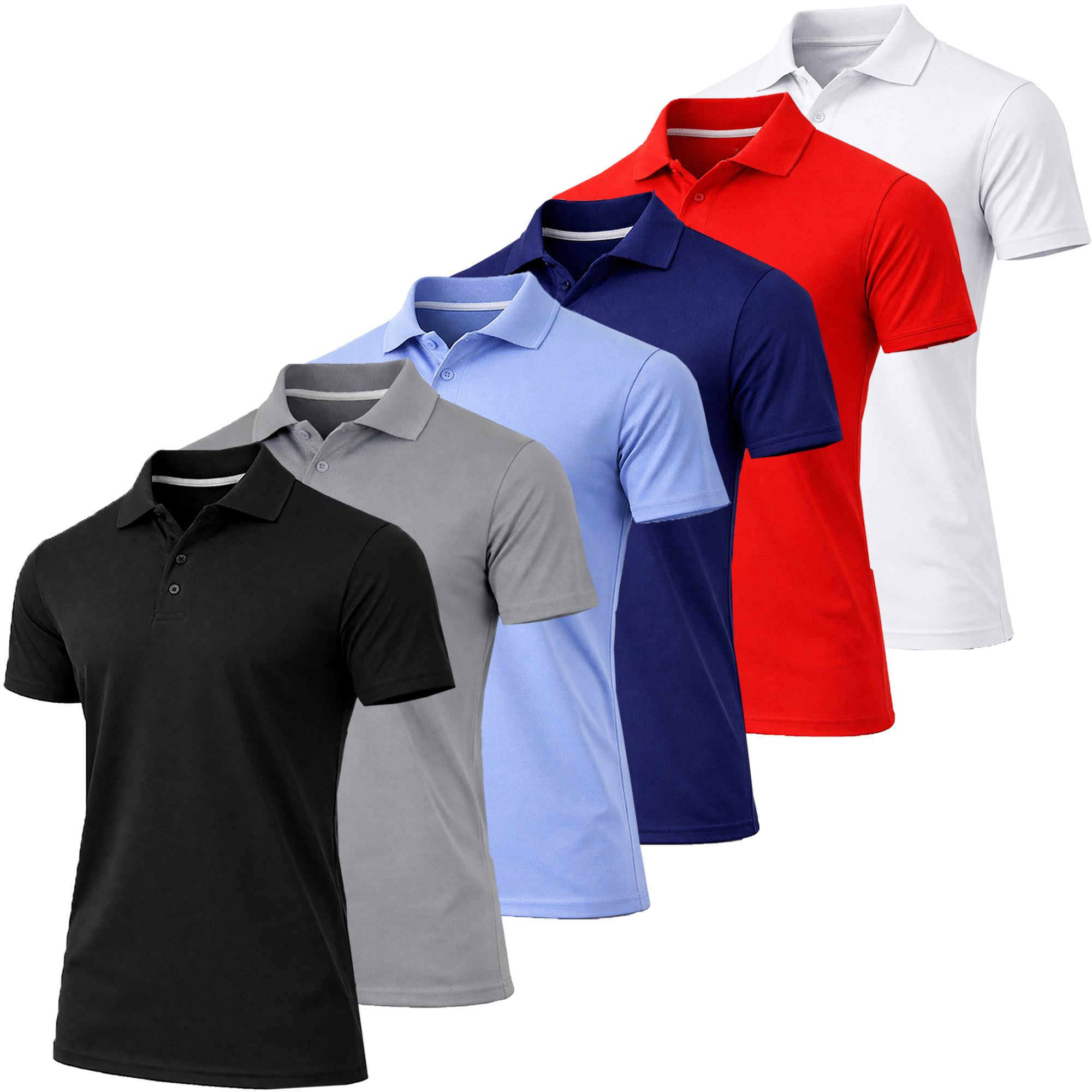 6Pk Mens Short Sleeve Performance Polos - Gallery 8